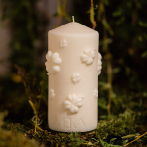 Świeca sojowa wolnostojąca z koniczynkami